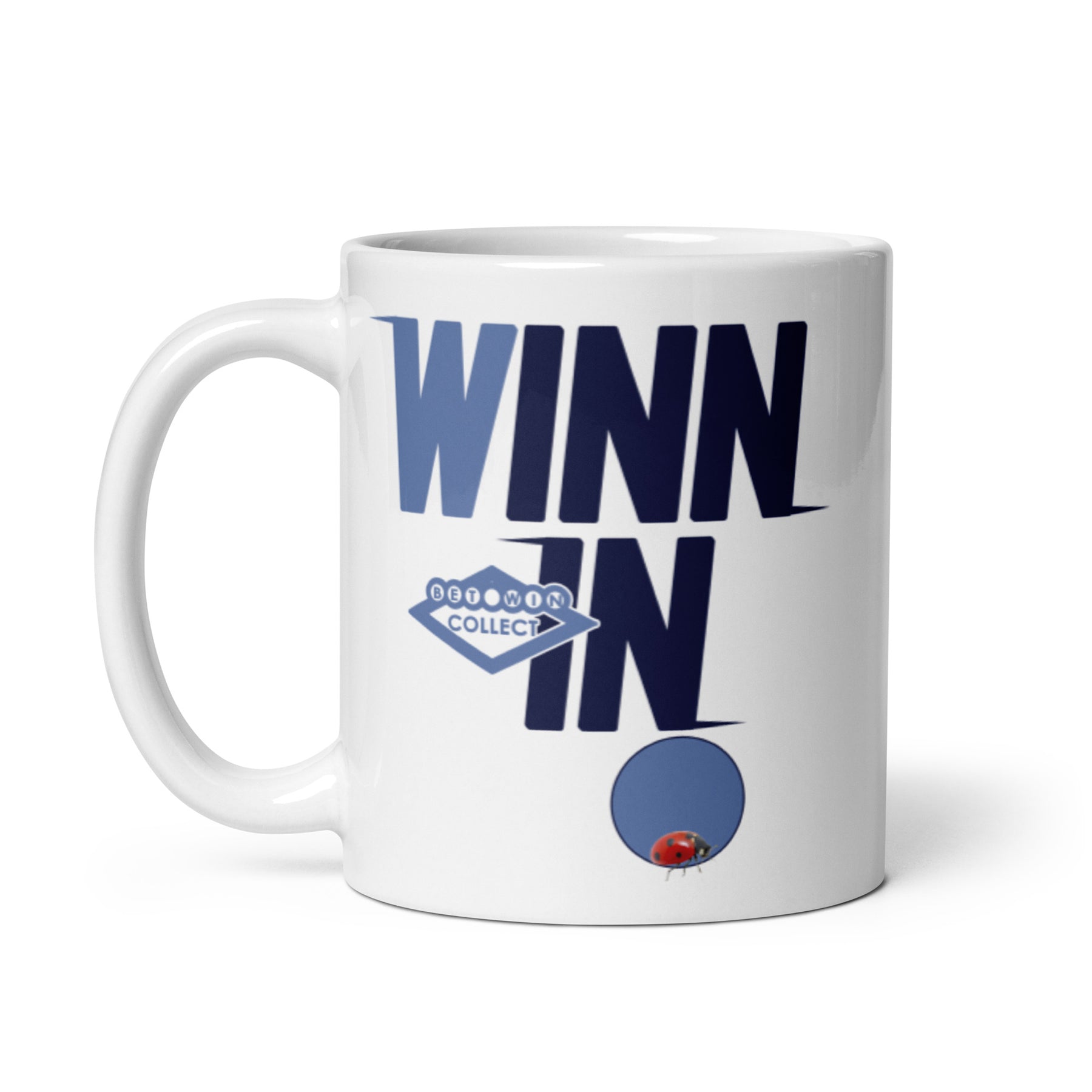 WINNIN EDITION Blue and Blue White glossy mug