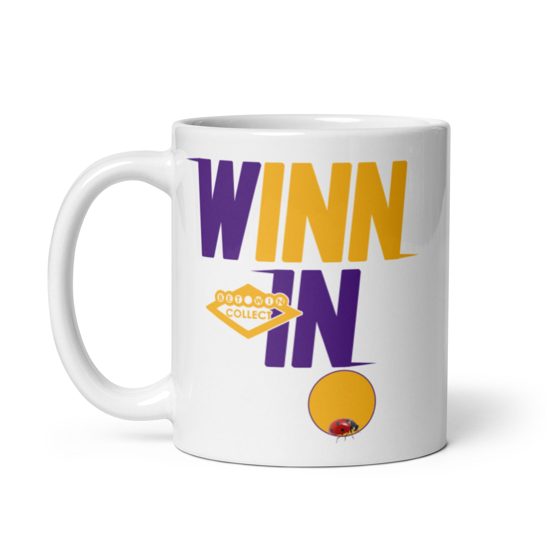 WINNIN EDITION Purple and Gold White Glossy Mug