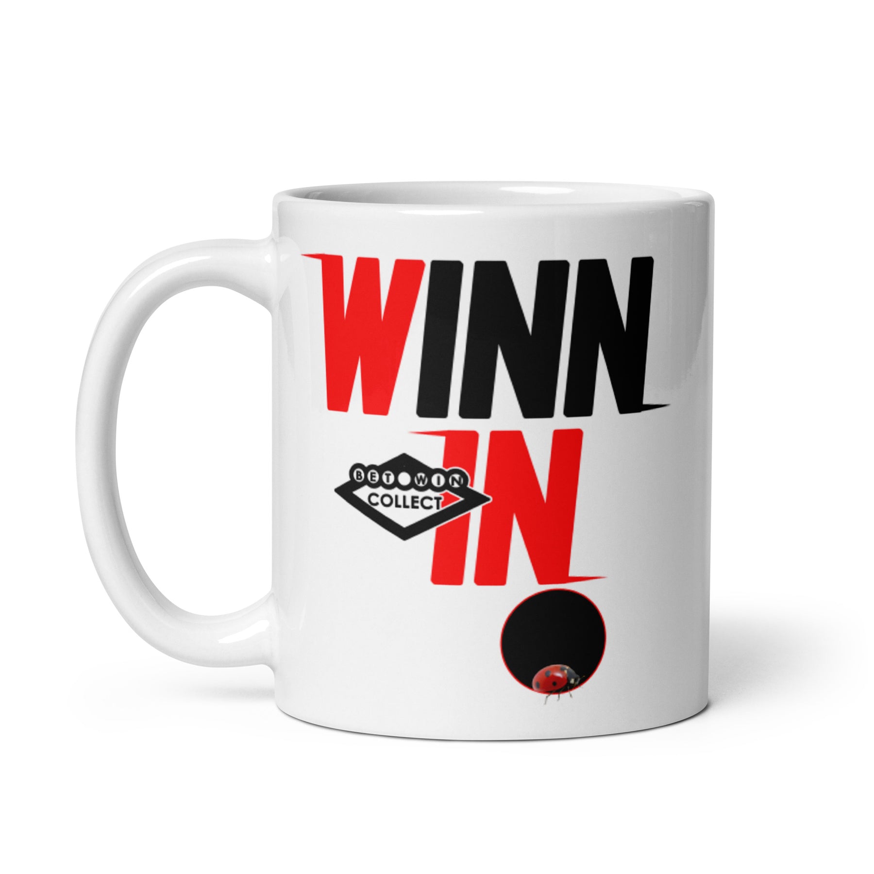 WINNIN EDITION Red and Black White Glossy Mug