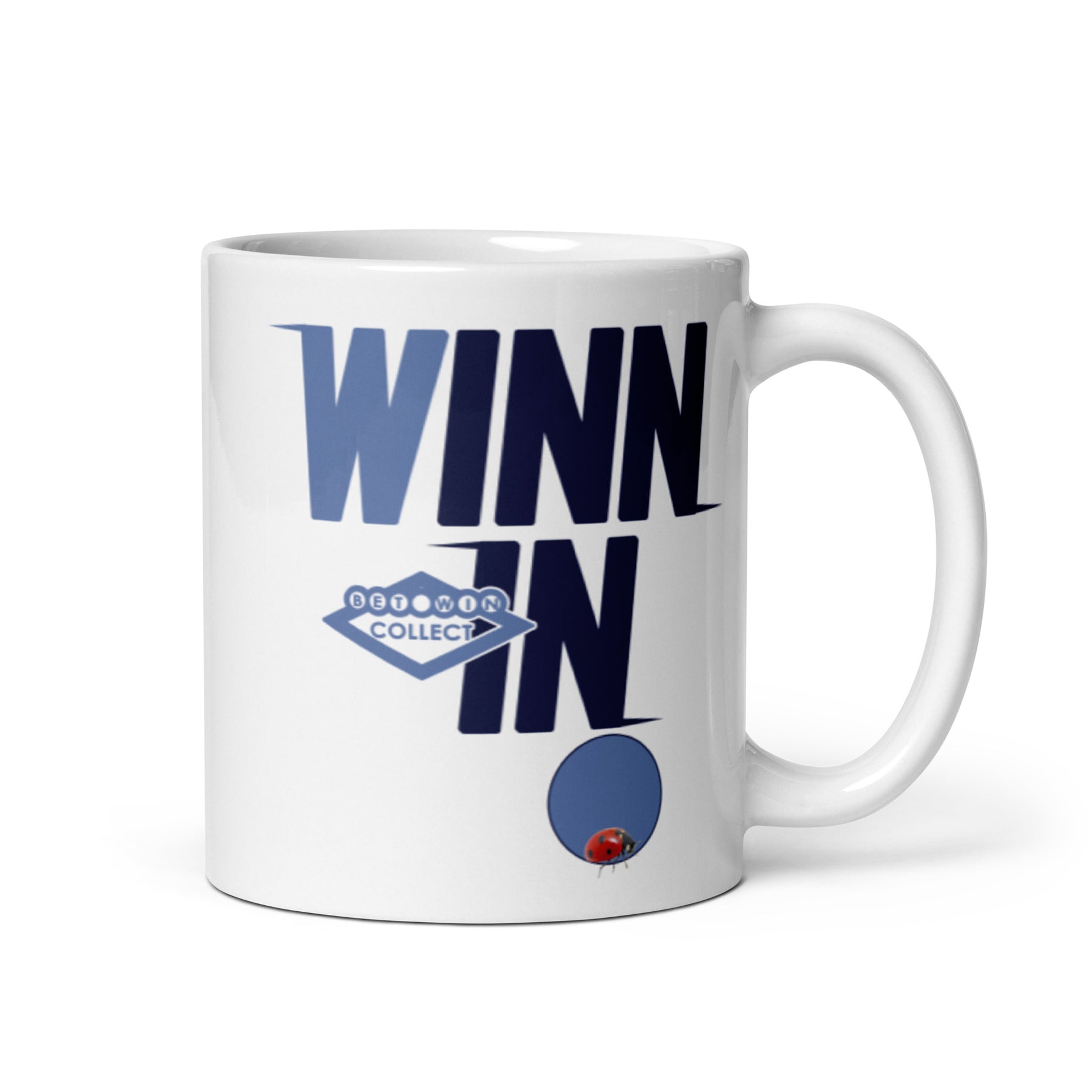 WINNIN EDITION Blue and Blue White glossy mug