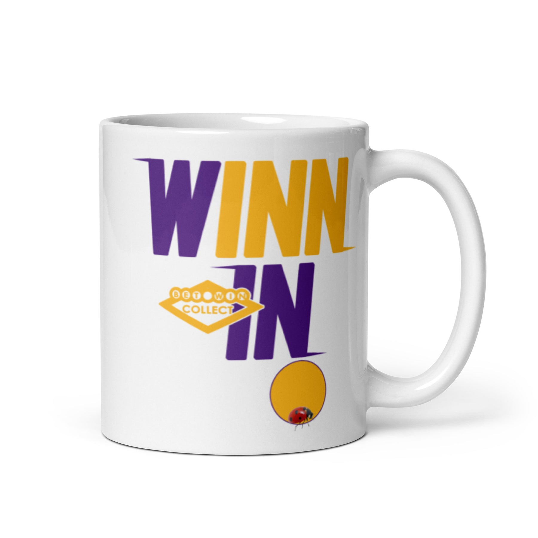 WINNIN EDITION Purple and Gold White Glossy Mug