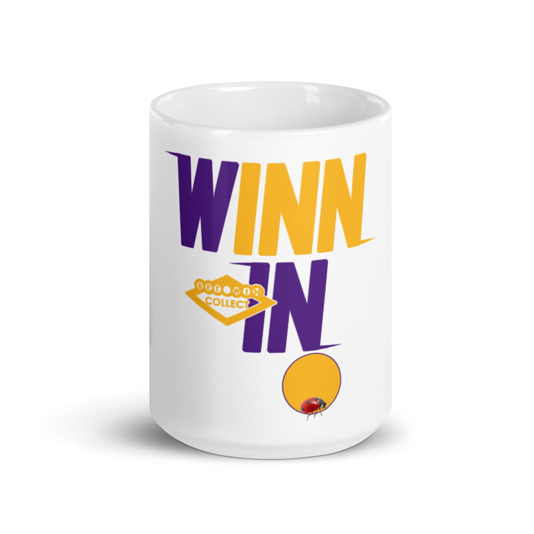 WINNIN EDITION Purple and Gold White Glossy Mug