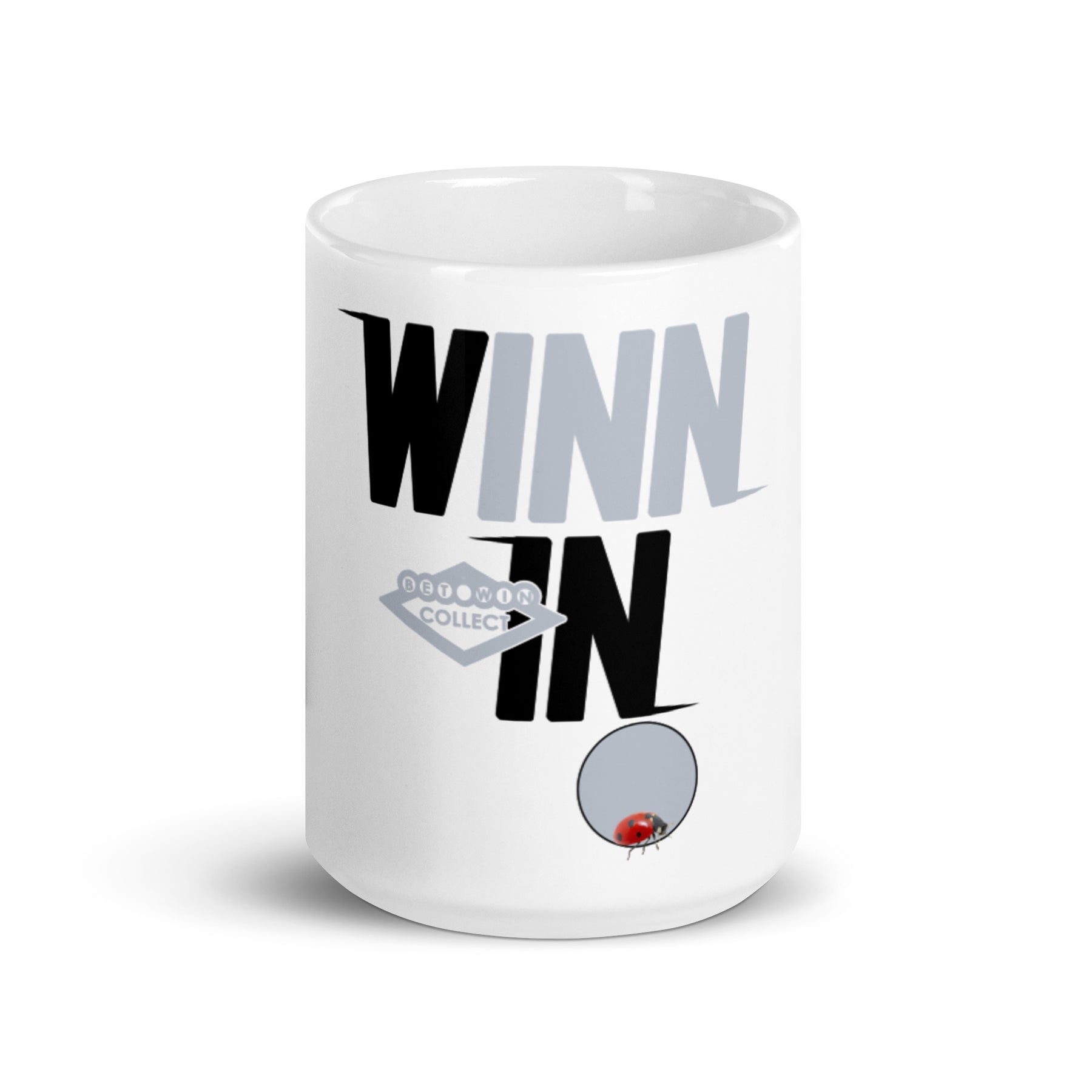 WINNIN EDITION Grey and Black White Glossy Mug